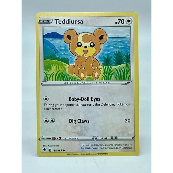 Teddiursa 138/189 Common Darkness Ablaze Non-Holo‎ Pokemon TCG Mint Unplayed - Picture 1 of 6